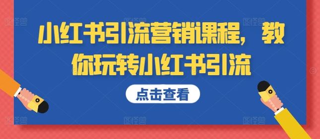 小红书引流营销课程，教你玩转小红书引流-志拓网创