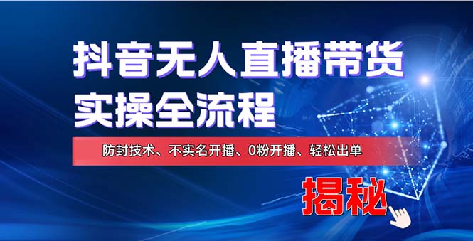 （13001期）在线赚钱新途径：如何用抖音无人直播实现财务自由，全套实操流程，含…-志拓网创
