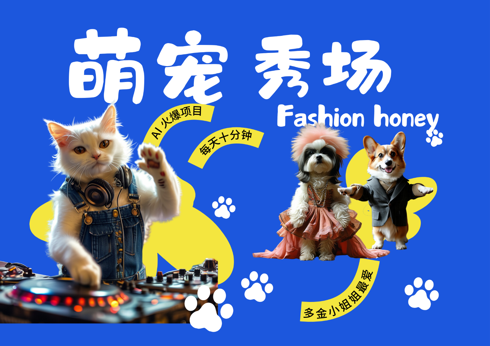 酷飒动物跳舞走秀  时尚喵FASHION汪 多金小姐姐最爱的 轻松月入破W-志拓网创