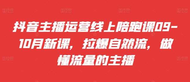 抖音主播运营线上陪跑课09-10月新课，拉爆自然流，做懂流量的主播-志拓网创