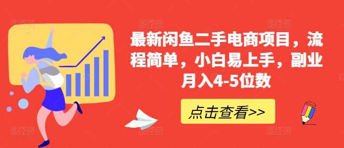 最新闲鱼二手电商项目，流程简单，小白易上手，副业月入4-5位数!-志拓网创