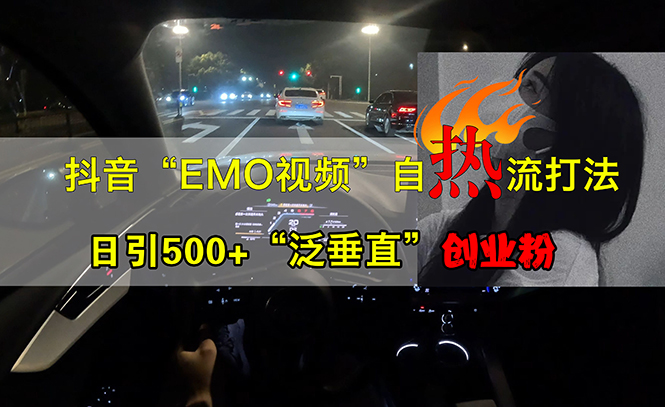 （13029期）抖音EMO视频自热打法，日引500+“泛垂直”创业粉-志拓网创