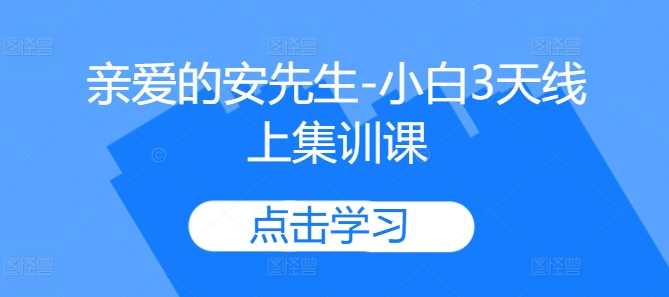 亲爱的安先生-小白3天线上集训课-志拓网创