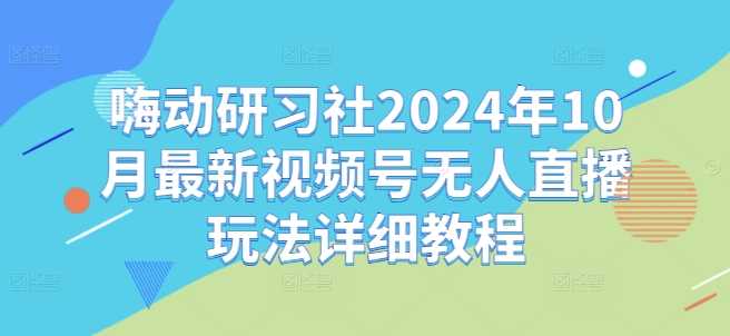 嗨动研习社2024年10月最新视频号无人直播玩法详细教程-志拓网创