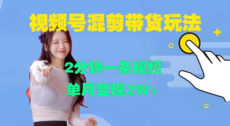 视频号混剪玩法，2分钟一条视频，单月变现2W+【揭秘】-志拓网创