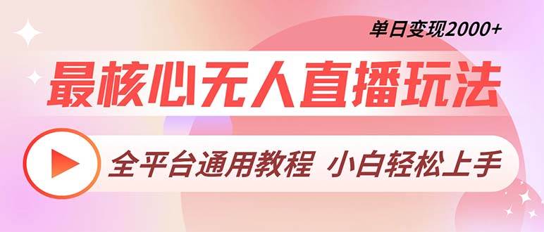 （13221期）最核心无人直播玩法，全平台通用教程，单日变现2000+-志拓网创