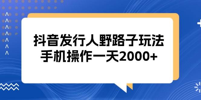 （13220期）抖音发行人野路子玩法，手机操作一天2000+-志拓网创