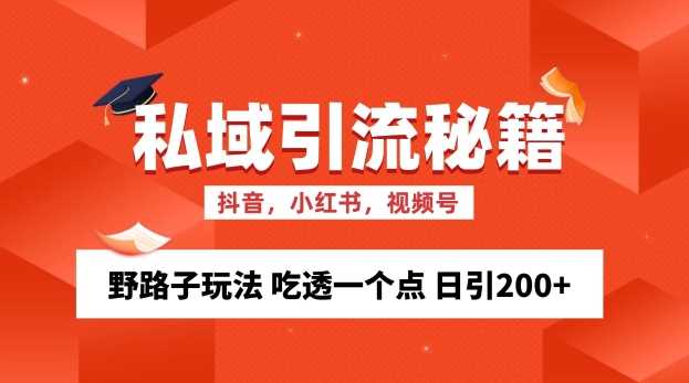 私域流量的精准化获客方法 野路子玩法 吃透一个点 日引200+ 【揭秘】-志拓网创