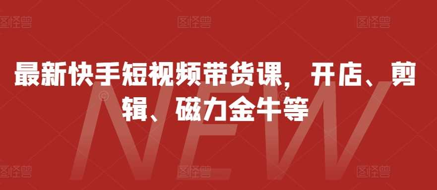 最新快手短视频带货课，开店、剪辑、磁力金牛等-志拓网创