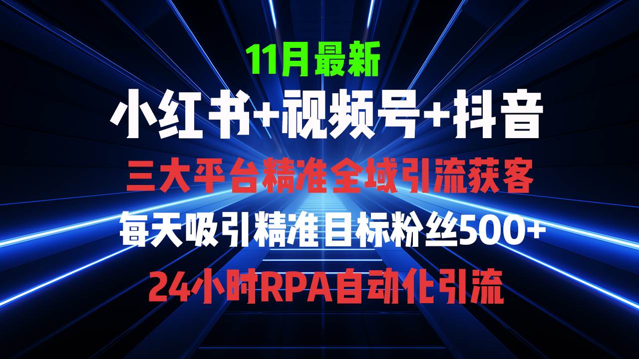 （13259期）全域多平台引流私域打法，小红书，视频号，抖音全自动获客，截流自…-志拓网创