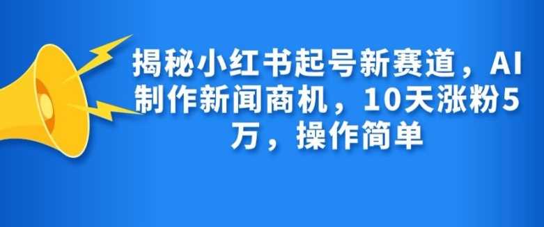 揭秘小红书起号新赛道，AI制作新闻商机，10天涨粉1万，操作简单-志拓网创