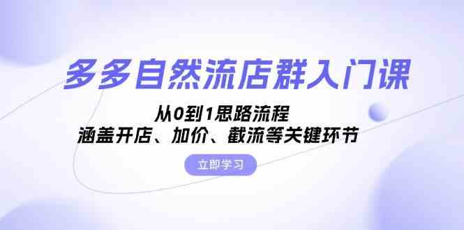 多多自然流店群入门课，从0到1思路流程，涵盖开店、加价、截流等关键环节-志拓网创