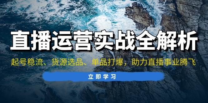（13294期）直播运营实战全解析：起号稳流、货源选品、单品打爆，助力直播事业腾飞-志拓网创