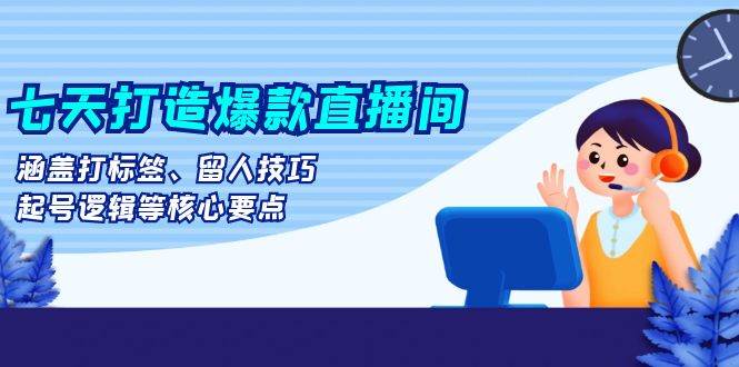 七天打造爆款直播间：涵盖打标签、留人技巧、起号逻辑等核心要点-志拓网创