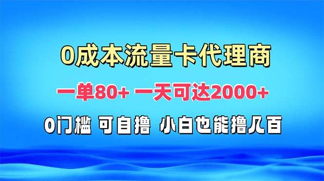 （13391期）免费流量卡代理一单80+ 一天可达2000+-志拓网创