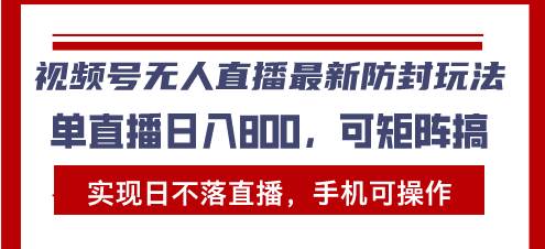 （13377期）视频号无人直播最新防封玩法，实现日不落直播，手机可操作，单直播日入…-志拓网创