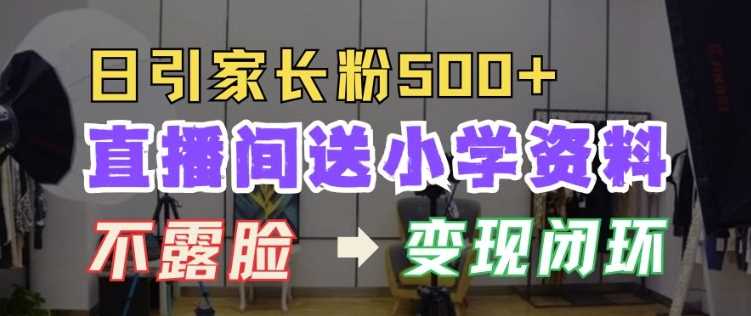 直播间送小学资料，每天引流家长粉500+，变现闭环模式【揭秘】-志拓网创