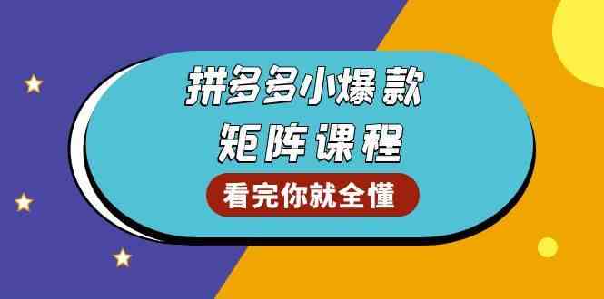 拼多多爆款矩阵课程：教你测出店铺爆款，优化销量，提升GMV，打造爆款群-志拓网创