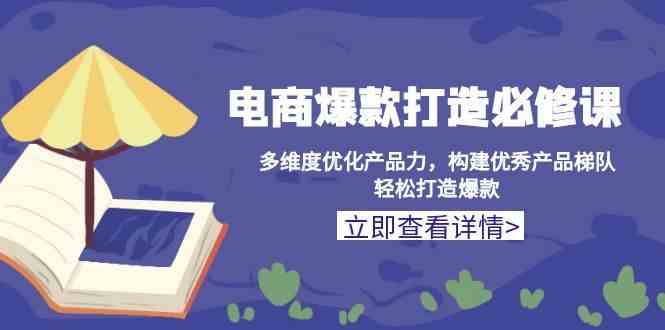 电商爆款打造必修课：多维度优化产品力，构建优秀产品梯队，轻松打造爆款-志拓网创