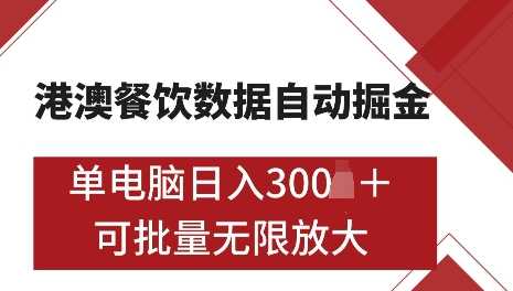 港澳数据全自动掘金，单电脑日入5张，可矩阵批量无限操作【揭秘】-志拓网创