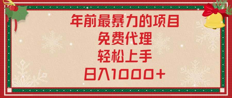 （13773期）年前最暴力的项目，免费代理，轻松上手，日入1000+-志拓网创