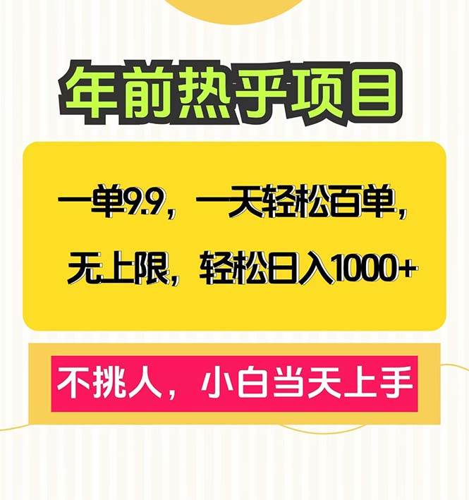（13795期）一单9.9，一天百单无上限，不挑人，小白当天上手，轻松日入1000+-志拓网创