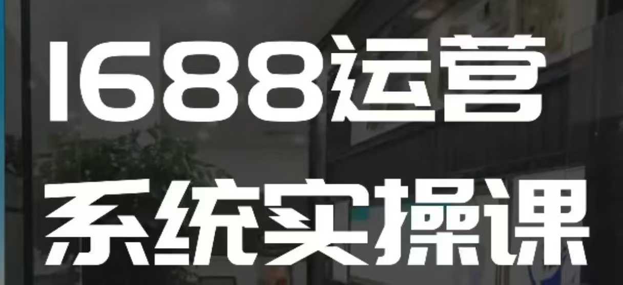 1688高阶运营系统实操课，快速掌握1688店铺运营的核心玩法-志拓网创