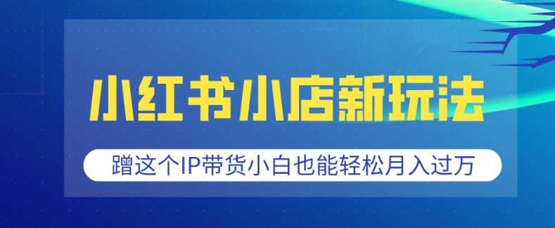 小红书小店新玩法，蹭这个IP带货，小白也能轻松月入过W【揭秘】-志拓网创