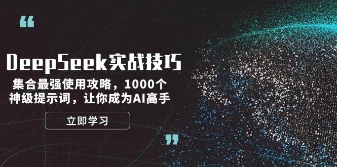 DeepSeek实战技巧：集合最强使用攻略，1000个神级提示词，让你成为AI高手-志拓网创