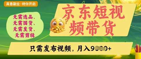 京东短视频带货，开启零门槛躺Z新时代【揭秘】-志拓网创