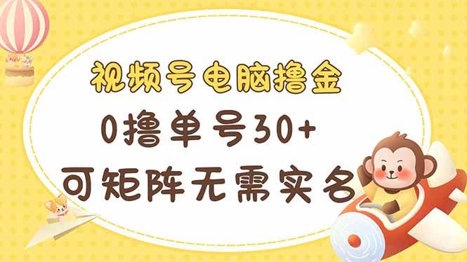 （14220期）视频号电脑撸金 0撸单号30+ 可矩阵 无需实名多号多得-志拓网创