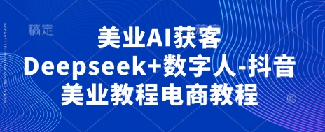 美业AI获客Deepseek+数字人-抖音美业教程电商教程-志拓网创