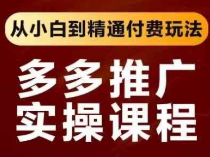 拼多多推广实操课程，从小白到精通付费玩法-志拓网创
