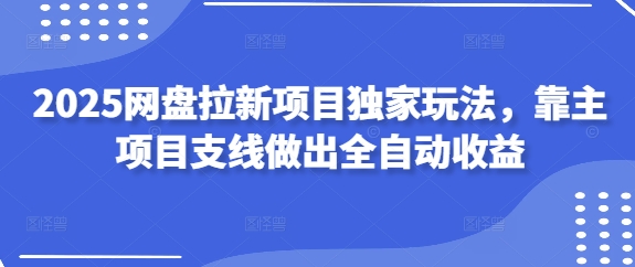 2025网盘拉新项目独家玩法，靠主项目支线做出全自动收益-志拓网创