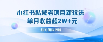 小红书私域项目新玩法，单月变现过W+-志拓网创