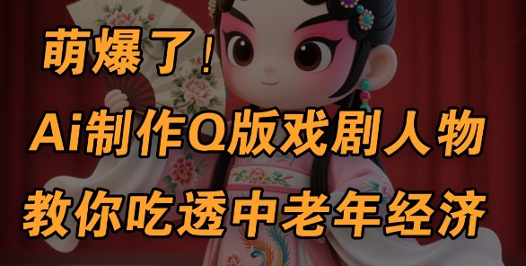 用Ai制作Q版戏剧人物，手把手教你吃透中老年经济，5分钟一个成品，多渠道变现-志拓网创