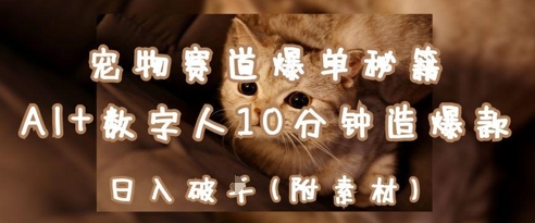 宠物赛道爆单秘籍：AI+数字人10分钟造爆款，日入1k-志拓网创