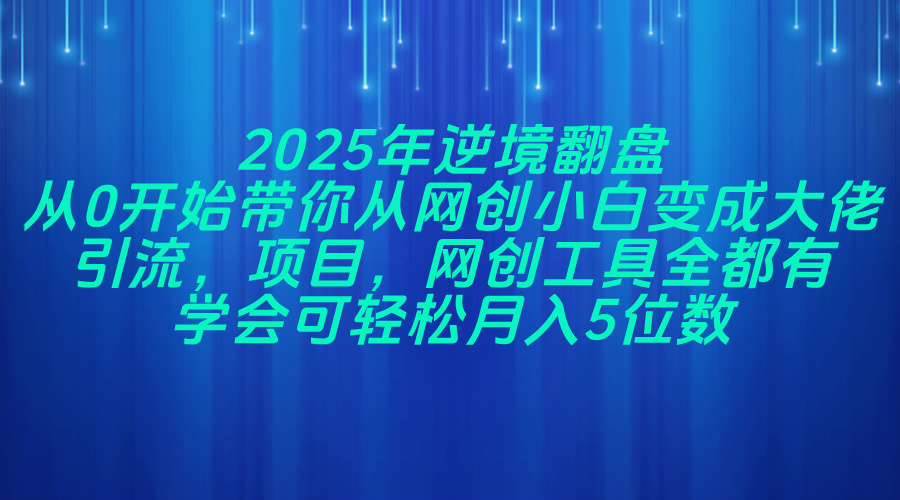 （14473期）2025年逆境翻盘，从0开始带你从网创小白变成大佬，引流，项目，网创工…-志拓网创