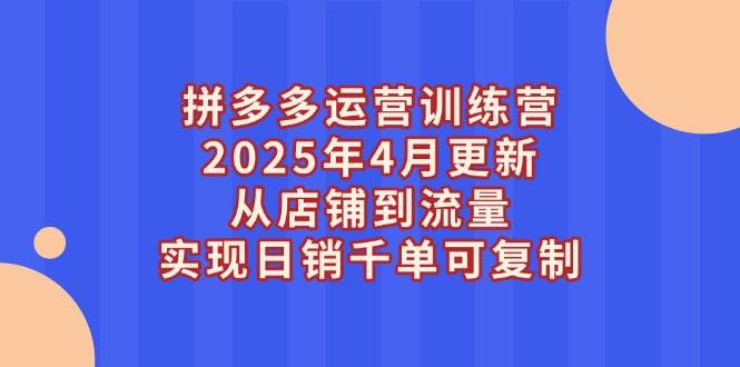 （14469期）拼多多运营训练营2025年4月更新，从店铺到流量，实现日销千单可复制-志拓网创