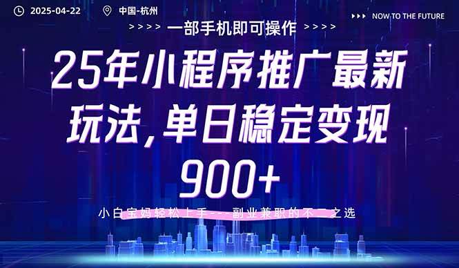 （14494期）25年小程序推广最新玩法，单日稳定变现900+，小白轻松上手-志拓网创