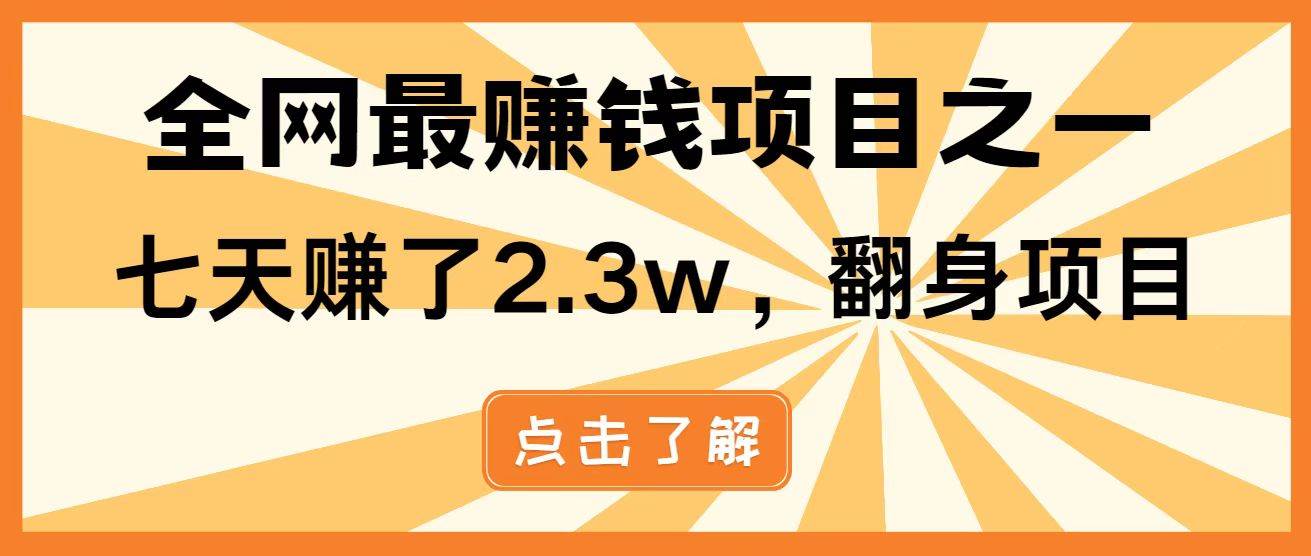 （14481期）暴利项目，每天被动收益1500+，长期管道收益！0成本自己做老板！-志拓网创