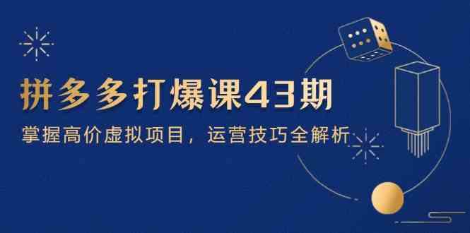 拼多多打爆课第 43 期，掌握高价虚拟项目，运营技巧全解析（15节）-志拓网创