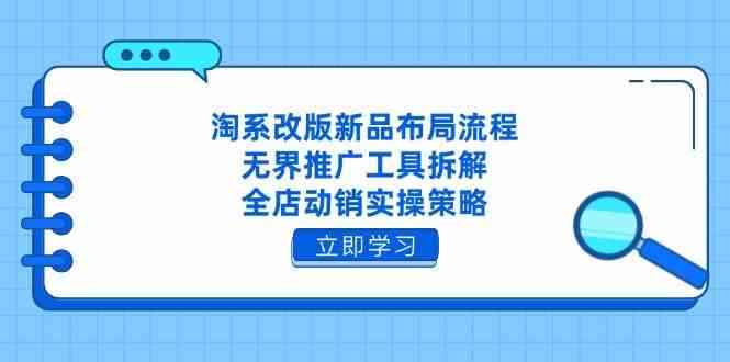 淘系改版新品布局流程，无界推广工具拆解，全店动销实操策略-志拓网创