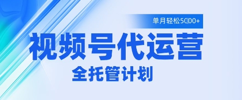 视频号代运营2.0，全程托管招募，单月轻松变现5k【揭秘】-志拓网创