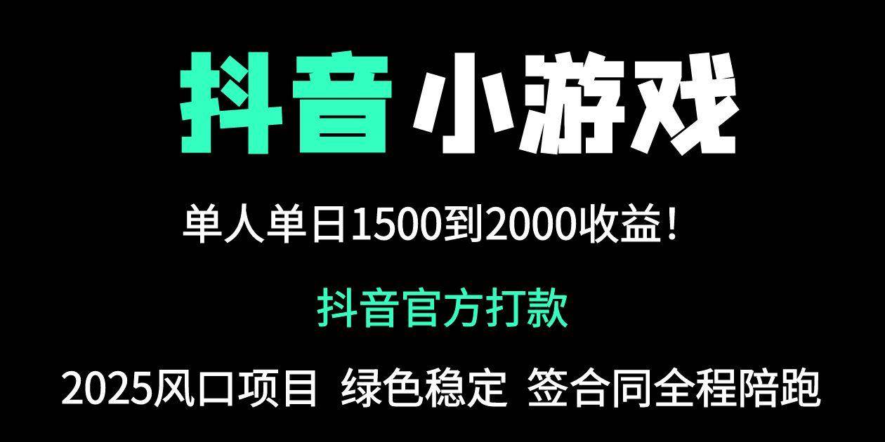 （14527期）抖音官方小游戏2025全网最新玩法，暴利赚钱项目，单机日入2000+，绝不…-志拓网创