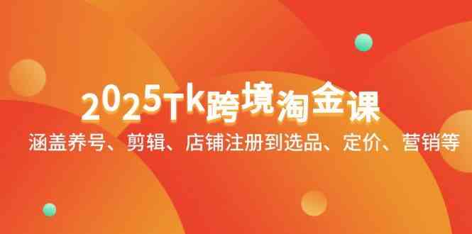 2025Tk跨境淘金课：涵盖养号、剪辑、店铺注册到选品、定价、营销等-志拓网创