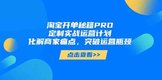 淘宝开单秘籍PRO，定制实战运营计划，化解商家痛点，突破运营瓶颈-志拓网创