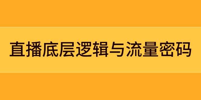 直播底层逻辑与流量密码：定位模型+案例拆解，急速流承接与数据优化全攻略-志拓网创