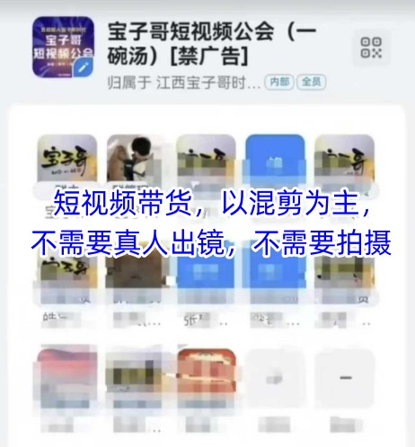 宝子哥头部团队短视频带货，以混剪为主，不需要真人出镜，不需要拍摄-志拓网创