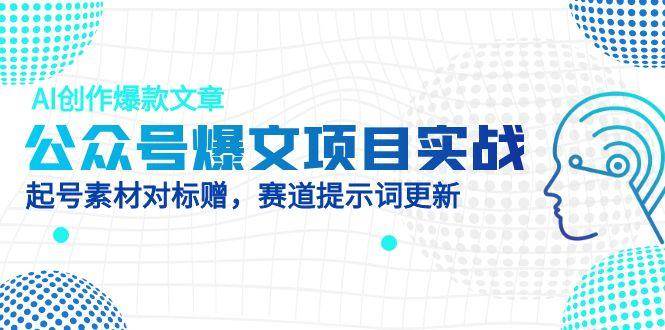 （14709期）公众号爆文项目实战，AI创作爆款文章，起号素材对标赠（附赛道AI提示词）-志拓网创